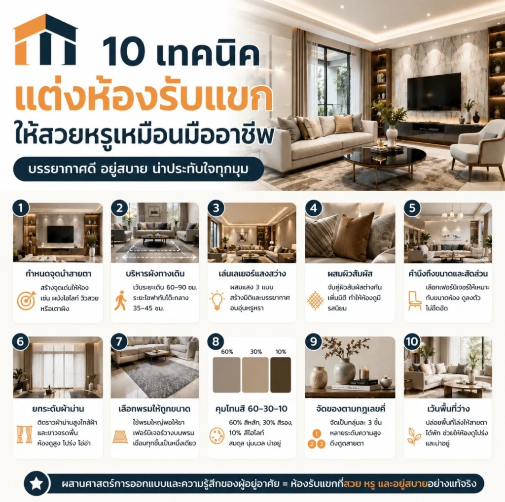 ตกแต่ง ห้องรับแขก