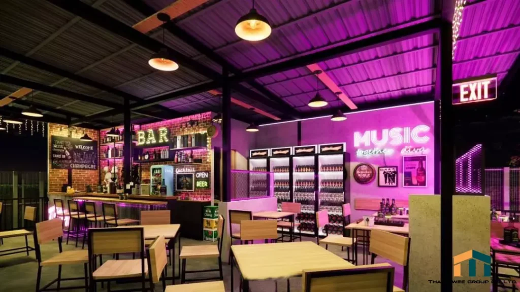 รับออกแบบร้านเหล้า นั่งชิว