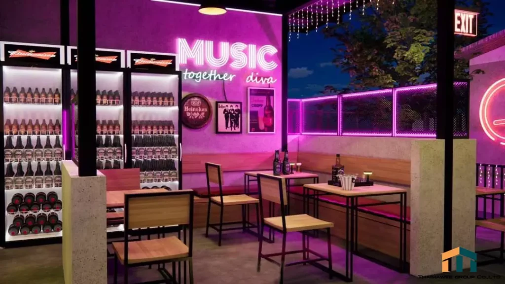 รับออกแบบร้านเหล้า นั่งชิว